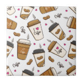 Kaffeekuchen, Kaffeebohnen, Kaffee Lover, Herzen Fliese (Vorderseite)