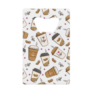 Kaffeekuchen, Kaffeebohnen, Kaffee Lover, Herzen Geldbeutel Flaschenöffner