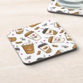 Kaffeekuchen, Kaffeebohnen, Kaffee Lover, Herzen Getränkeuntersetzer (Linke Seite)