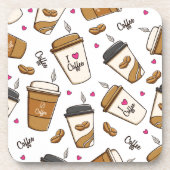 Kaffeekuchen, Kaffeebohnen, Kaffee Lover, Herzen Getränkeuntersetzer (Vorderseite)