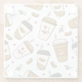 Kaffeekuchen, Kaffeebohnen, Kaffee Lover, Herzen Glasuntersetzer (Rückseite)