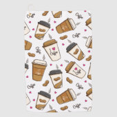 Kaffeekuchen, Kaffeebohnen, Kaffee Lover, Herzen Golfhandtuch (Vorderseite)