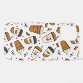 Kaffeekuchen, Kaffeebohnen, Kaffee Lover, Herzen iPhone Hülle (Rückseite (Horizontal))