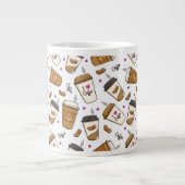 Kaffeekuchen, Kaffeebohnen, Kaffee Lover, Herzen Jumbo-Tasse (Vorderseite)