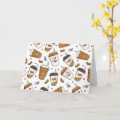 Kaffeekuchen, Kaffeebohnen, Kaffee Lover, Herzen Karte (Gelbe Blume)