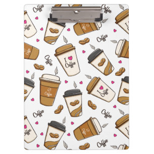 Kaffeekuchen, Kaffeebohnen, Kaffee Lover, Herzen Klemmbrett