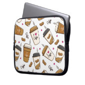 Kaffeekuchen, Kaffeebohnen, Kaffee Lover, Herzen Laptopschutzhülle (Vorderseite Links)
