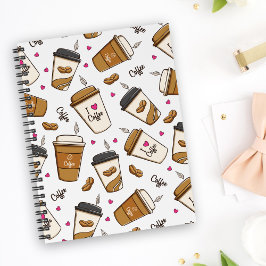Kaffeekuchen, Kaffeebohnen, Kaffee Lover, Herzen Notizblock