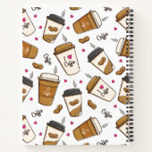 Kaffeekuchen, Kaffeebohnen, Kaffee Lover, Herzen Notizblock (Rückseite)
