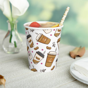 Kaffeekuchen, Kaffeebohnen, Kaffee Lover, Herzen Pappbecher
