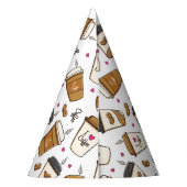 Kaffeekuchen, Kaffeebohnen, Kaffee Lover, Herzen Partyhütchen (Rückseite)