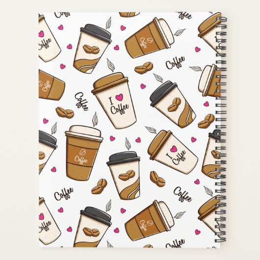 Kaffeekuchen, Kaffeebohnen, Kaffee Lover, Herzen Planer (Rückseite)