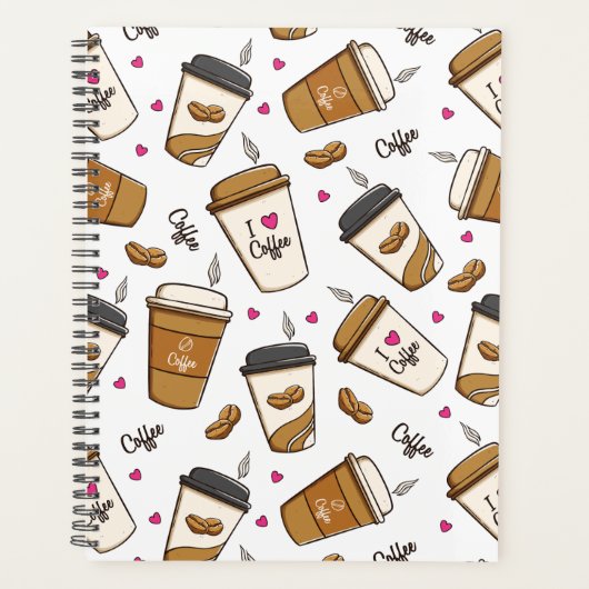 Kaffeekuchen, Kaffeebohnen, Kaffee Lover, Herzen Planer (Vorderseite)