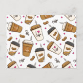 Kaffeekuchen, Kaffeebohnen, Kaffee Lover, Herzen Postkarte (Vorderseite)