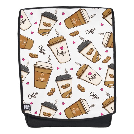 Kaffeekuchen, Kaffeebohnen, Kaffee Lover, Herzen Rucksack (Vorderseite)