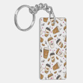 Kaffeekuchen, Kaffeebohnen, Kaffee Lover, Herzen Schlüsselanhänger (Vorderseite links)