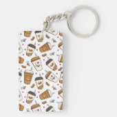 Kaffeekuchen, Kaffeebohnen, Kaffee Lover, Herzen Schlüsselanhänger (Rückseite)