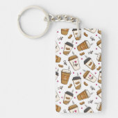 Kaffeekuchen, Kaffeebohnen, Kaffee Lover, Herzen Schlüsselanhänger (Vorderseite)