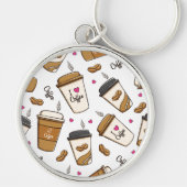 Kaffeekuchen, Kaffeebohnen, Kaffee Lover, Herzen Schlüsselanhänger (Vorne)
