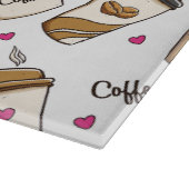 Kaffeekuchen, Kaffeebohnen, Kaffee Lover, Herzen Schneidebrett (Ecke)
