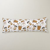 Kaffeekuchen, Kaffeebohnen, Kaffee Lover, Herzen Seitenschläferkissen (Rückseite)