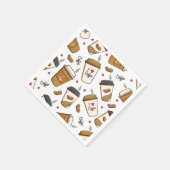 Kaffeekuchen, Kaffeebohnen, Kaffee Lover, Herzen Serviette (Ecke)