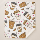 Kaffeekuchen, Kaffeebohnen, Kaffee Lover, Herzen Sherpadecke (Vorderseite)