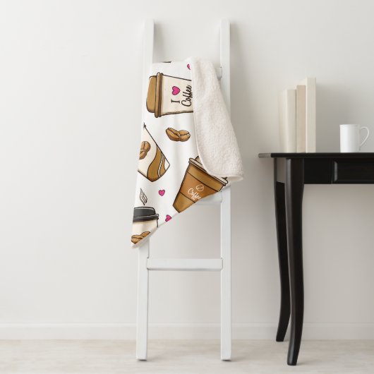 Kaffeekuchen, Kaffeebohnen, Kaffee Lover, Herzen Sherpadecke (Beispiel)