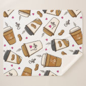 Kaffeekuchen, Kaffeebohnen, Kaffee Lover, Herzen Sherpadecke (Vorderseite (Horizontal))