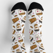 Kaffeekuchen, Kaffeebohnen, Kaffee Lover, Herzen Socken (Oben)