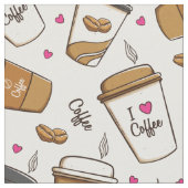 Kaffeekuchen, Kaffeebohnen, Kaffee Lover, Herzen Stoff (Nahaufnahme)