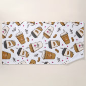 Kaffeekuchen, Kaffeebohnen, Kaffee Lover, Herzen Strandtuch (Vorderseite)
