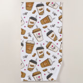 Kaffeekuchen, Kaffeebohnen, Kaffee Lover, Herzen Strandtuch (Vorderseite)