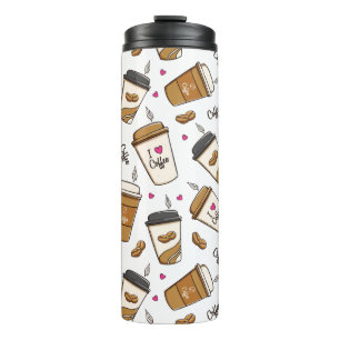 Kaffeekuchen, Kaffeebohnen, Kaffee Lover, Herzen Thermosbecher