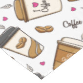 Kaffeekuchen, Kaffeebohnen, Kaffee Lover, Herzen Tischdecke (Schrägansicht)