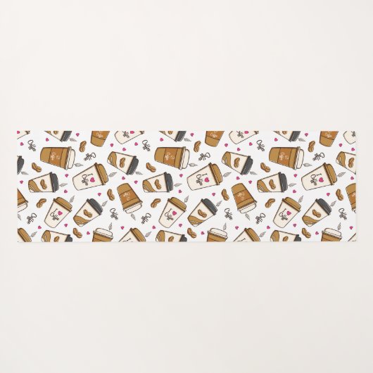 Kaffeekuchen, Kaffeebohnen, Kaffee Lover, Herzen Yogamatte (Rückseite (Horizontal))