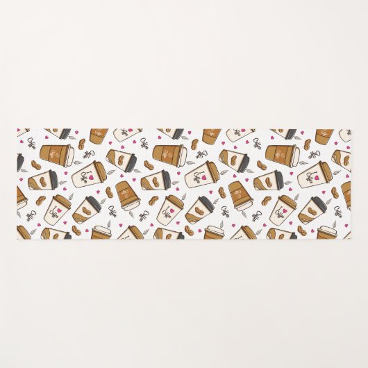 Kaffeekuchen, Kaffeebohnen, Kaffee Lover, Herzen Yogamatte (Vorderseite (Horizontal))