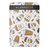 Kaffeekuchen, Kaffeebohnen, Kaffee Lover, Ihr Name Badematte (Vorderseite Vertikal)