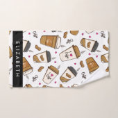 Kaffeekuchen, Kaffeebohnen, Kaffee Lover, Ihr Name Badhandtuch Set (Handtuch)