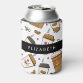 Kaffeekuchen, Kaffeebohnen, Kaffee Lover, Ihr Name Dosenkühler (Kanne Rückseite)