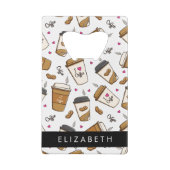 Kaffeekuchen, Kaffeebohnen, Kaffee Lover, Ihr Name Geldbeutel Flaschenöffner (Rückseite)