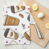 Kaffeekuchen, Kaffeebohnen, Kaffee Lover, Ihr Name Geschirrtuch (Viertel Falte)