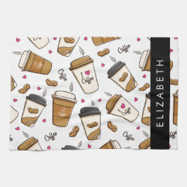 Kaffeekuchen, Kaffeebohnen, Kaffee Lover, Ihr Name Geschirrtuch