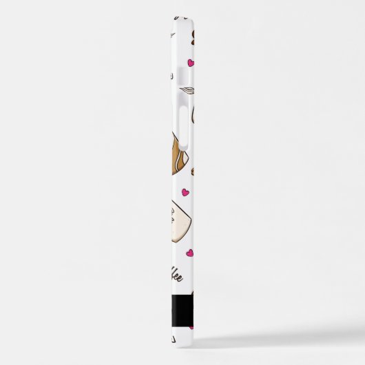 Kaffeekuchen, Kaffeebohnen, Kaffee Lover, Ihr Name iPhone Hülle (Linke Seite)