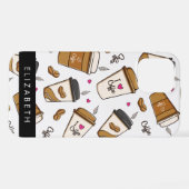 Kaffeekuchen, Kaffeebohnen, Kaffee Lover, Ihr Name iPhone Hülle (Rückseite (Horizontal))