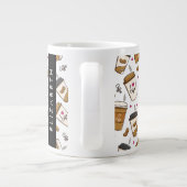Kaffeekuchen, Kaffeebohnen, Kaffee Lover, Ihr Name Jumbo-Tasse (Rückseite)