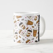 Kaffeekuchen, Kaffeebohnen, Kaffee Lover, Ihr Name Jumbo-Tasse (Vorderseite Rechts)