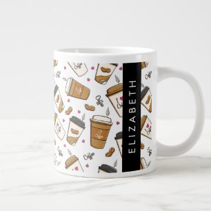 Kaffeekuchen, Kaffeebohnen, Kaffee Lover, Ihr Name Jumbo-Tasse