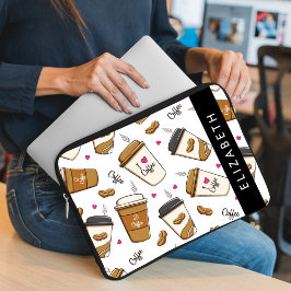 Kaffeekuchen, Kaffeebohnen, Kaffee Lover, Ihr Name Laptopschutzhülle