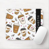 Kaffeekuchen, Kaffeebohnen, Kaffee Lover, Ihr Name Mousepad (Mit Mouse)
